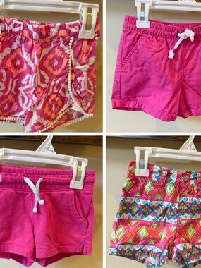 Cat & Jack Garanimals Children's Place Girls Pink Shorts Set of 4 Size 2T